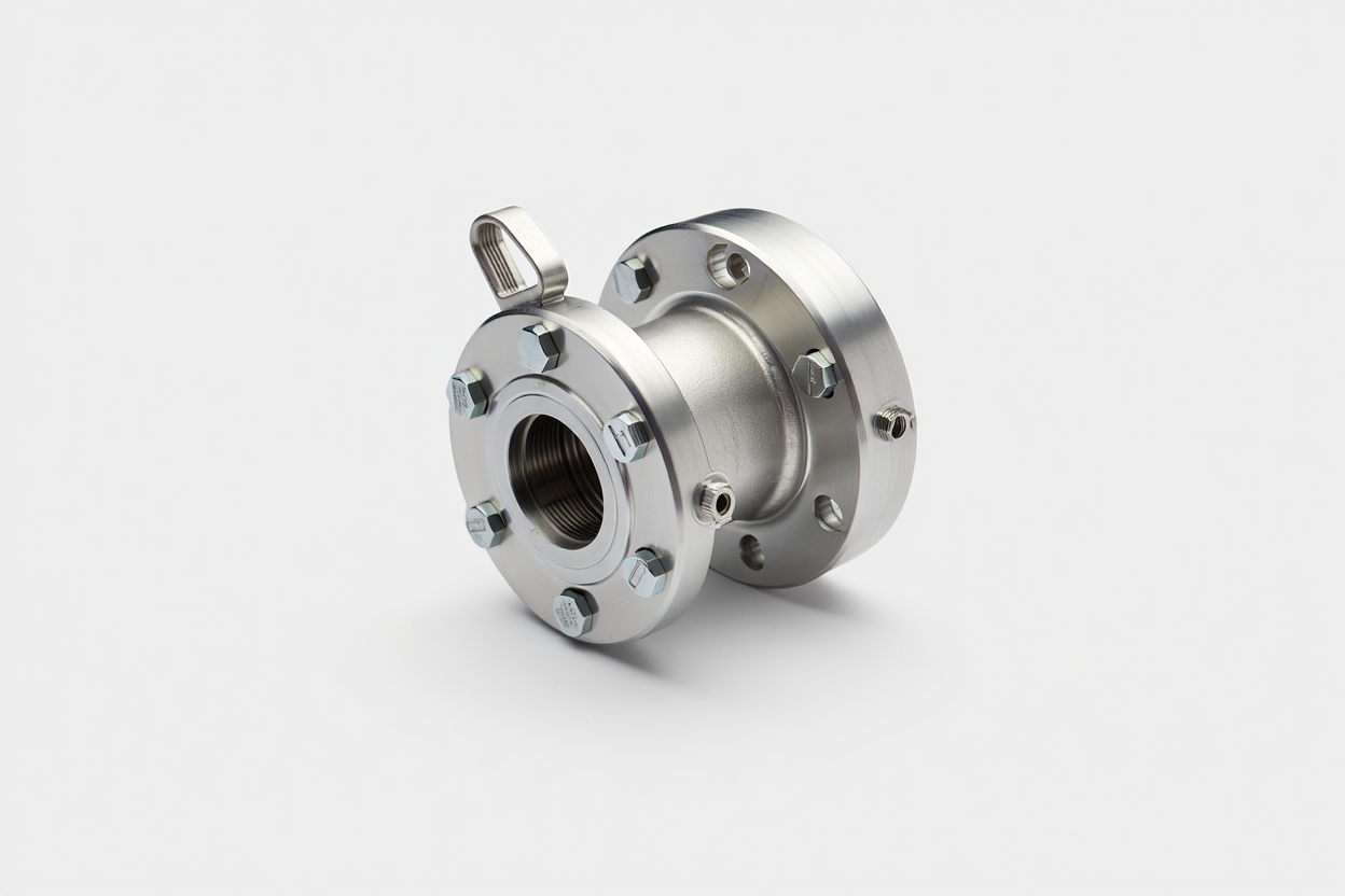 Stainless steel orifice flange union manufactured by Flowell for differential pressure flow measurement
