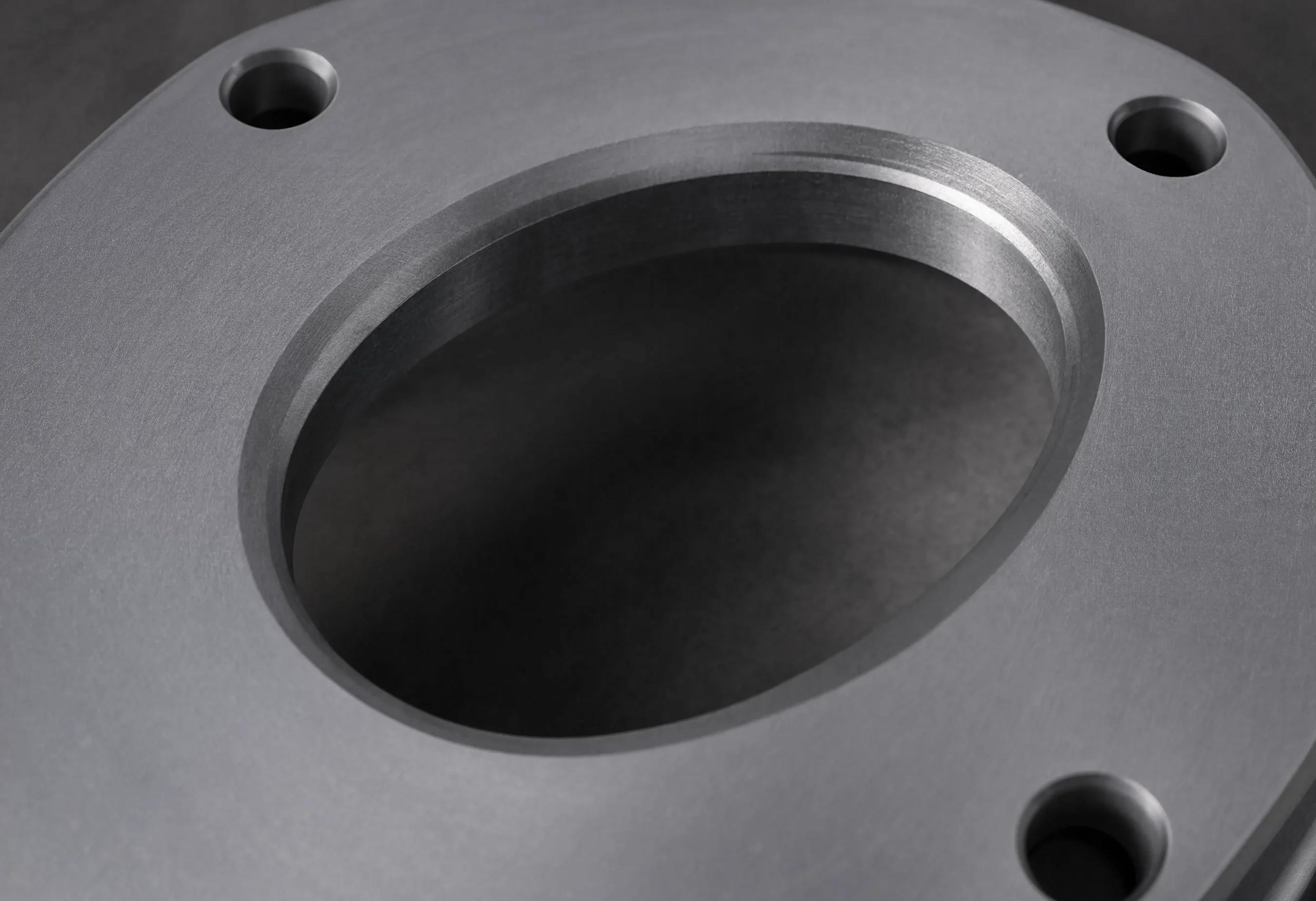 Close-up of flange face and orifice plate assembly surfaces used in flow measurement